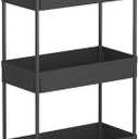 Buzowruil Rolling Storage Cart 5 Tier Organizer Mobile Shelving Unit Storage Rolling Utility Cart with Wheels for Kitchen Bathroom Laundry,Black