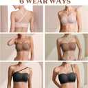 Strapless Bra for Women Bandeau Bras Wireless Seamless Padded Tube Bra Non-Slip Silicone Invisible Bralette (Beige, Small)