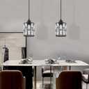 2 Pack 1 Light Modern 5.3" Crystal Hanging Kitchen Island Ceiling Pendant Light Fixture,Oil Rubbed Bronze Finish for Bar, Dining Room,Over