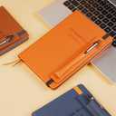 KetA Lined Notebook with Pen Holder, College Lined Journal, Premium Thick Paper, A5, 5.9 x 8.4 inch, 192 pages Dream Notebook (Orange)