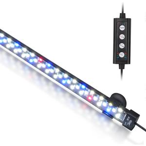 hygger 24/7 Mode Submersible Aquarium LED Light, Full Spectrum Hidden Fish Tank Light with 3 Rows Beads 7 Colors Auto On Off Sunrise-Daylight-Moonlight, Adjustable Timer Brightness