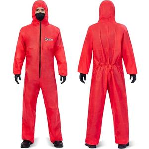 Medtecs Hazmat Suits Disposable - with Collar - Fabric Passed AAMI Level 4 Coverall for Biohazard Chemical Protection | S