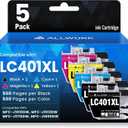LC401XL LC401 MFC-J1010DW High Yield Ink Cartridges for Brother Printer LC401XL Ink Cartridge Compatible for Brother MFC J1010DW MFC-J1170DW MFC-J1800DW MFC-J1012DW Series Printer (5 Packs)