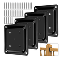 4 Pcs Wood Post Plate Connector, 4" x 4" Wood Fence Post Anchor Base, Deck Porch Railing Support Base, Powder-Coated Decking Post Base (4)