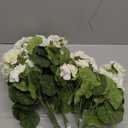 Artificial Geranium Fake Flowers for Outdoors Decoration, 6 Bundles Silk Geraniums White Flower UV Resistant Look Real Faux Plants for Front Door Garden Porch Planter Patio Balcony Yard Indoor Home