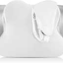 Cervical Neck Pillowcase (Only Pillowcase) Satin Pillow Cover with Zipper Ergonomic Contour Pillow Cover for Side Back Stomach Sleepers(White and Gray,Standard Size)