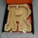 Wooden Letter Piggy Bank, Inter-connectable Piggy Bank for Kids Boys Girls, Alphabet R Money Bank Toy with Wheels, for Kids (Initial-R)