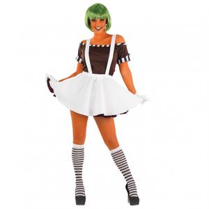 Womens Sexy Chocolate Factory Worker with Skirt Costume, Size L Womens Sexy Chocolate Factory Worker with Skirt Costume, Size L