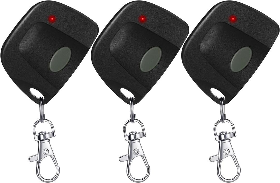 Kingdder 3 Pieces Garage Door Remote Compatible with Multicode 300mhz 10 Dip Switch 3089 3060 3070 Gate Opener Remote Control with Keychain(Black, Gray)