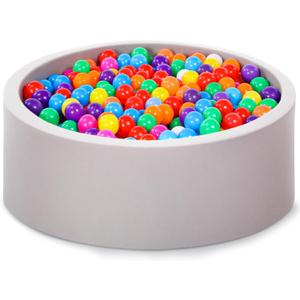 Wilwolfer Foam Ball Pit for Toddlers, Large Baby Ball Pit for Babies with Soft Memory Sponge, Indoor Outdoor Baby Playpen, Kids Play Ball Pool, Gift Toys for Infants Boys and Girls (Gray, NO Balls)
