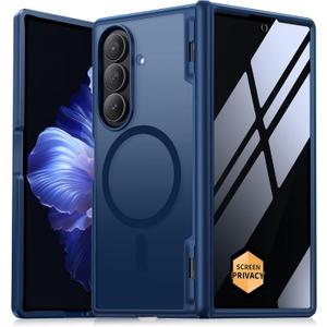 MOBOSI Magnetic for Z Fold 7 Case with Privacy Screen Protector, Samsung Galaxy Z Fold7 Cover[Compatible with Magsafe & Full Body Hinge Protection] Shockproof Phone Cases for zfold 7, Blue