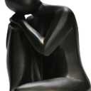 Guichifun Thinker Statue Resin Abstract Sculpture - Collectible Woman Figurine Art Home Office Bookshelf Decorative Objects Desktop Black Decor for Men&Women 5.25 X 6.25 X 8.5 Inch