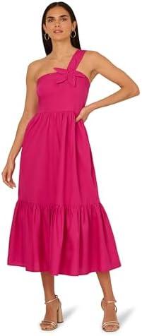 Adrianna Papell Women's One Shoulder Midi Dress: Size 6
