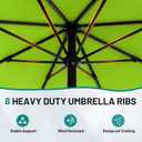 AreShark 9 FT Patio Umbrella for Outdoor, Outdoor Umbrella with Push Button Tilt and Crank, Outdoor Patio Umbrellas with 8 Sturdy Ribs for Market, Garden, Deck, Backyard, Pool (Apple Green)