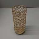 12 Pcs Gold Crystal Flower Vase and Pillar Candle Holder Set, 7.87" Metal Cylinder Stand for Wedding Table Centerpieces, Flower Arrangements, Christmas Party, Event Decor, and Gifts