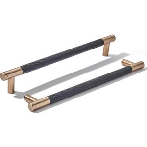 khtumeware 10 Pack 8 Inch(203mm) Aluminum Handles Knurled Black and Champagne Bronze Cabinet Pulls Drawer Pulls Kitchen Hardware Kitchen Handles for Cabinets Cupboard Handles