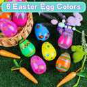 Large Printed Easter Eggs, 6 Inches Jumbo Plastic Eggs Fillable for Easter Themed Hunt Basket Stuffers Fillers Filling Treats Bulks Party Favor Classroom Prize Supplies