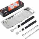 5 PCS Magnetic Telescoping Pick up Tools, 15 LBS, 8 LBS, 3.5 LBS, 1.5 LBS Magnet Stick Screws Parts Finder, with Rectangle Magnet Tray, Pickup Nails, Metal Retrieving (Medium)