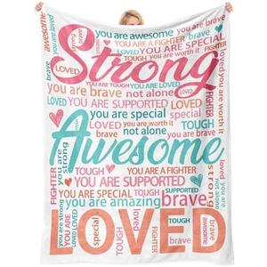 Super Soft Hug Blanket for Women - Inspirational Healing Gift for Cancer Patients, Post Surgery Recovery, Chemo Support, Hospital Stay, Thinking of You Gift for Her, Sister, Friend, 50"x60"