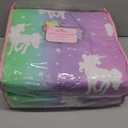3-Piece Unicorn and Stars Glow in The Dark Comforter Set, with 1 Full Bed Size Comforter and 2 Standard Pillowcases, Rainbow Colors, Pink, Multicolored, for Kids, Full