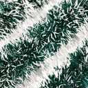 50Ft Christmas Tinsel Garland, Dark Green Snowflake Metallic Twist Garland for Xmas Tree Decorations, Tinsel for New Year Party Ceiling Hanging Decorations Indoor and Outdoor Decor