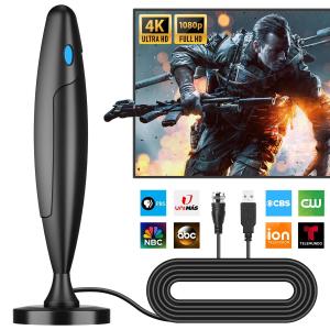 Indoor/Outdoor TV Antenna Long-Range HD Supports 4K 1080p for Smart TV Channels