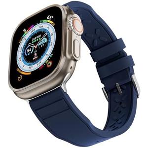 PCAVO Sport Band compatible with apple watch band Ultra 2 series 9 se 38mm 40mm 41mm 42mm 44mm 45mm 49mm Women Men Soft Natural Rubber strap for iWatch Series SE 9 8 7 6 5 4 3 2 1 Ultra 1 2,Set of 2