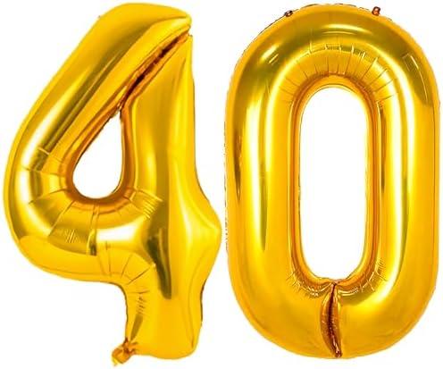 Amazon.com: Large Gold 40 Balloon Number, 40th Birthday Decorations, Foil Mylar Big Helium Numbers Balloons for Birthday Anniversary Decorations Party Supplies : Toys & Games