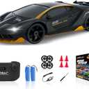 RC Drift Car, 1/24 2.4GHz Remote Control Car 4WD High Speed Drifting RC Cars with LED Light, Two Rechargeable Batteries and Drift Tires for Kids Boys Girls and Adults, Black