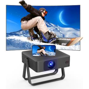 2026 upgraded 4k support Smart Mini Projector with WiFi and Bluetooth with 360 Rotation Stand, Auto keystone, Portable Movie Phone Wireless Gaming Wifi Proyector for Bedroom/Home/Celling