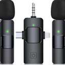 3 in 1 Wireless Lavalier Microphone for iPhone, Android & Camera, USB-C, Mini Microphone with Noise Reduction for YouTube, Live Stream, TikTok, Vlogs, Video Recording
