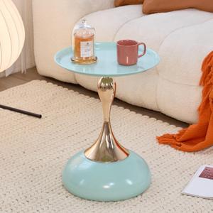 Sleek Hourglass Side Table - Stylish Modern Design Perfect for Living Rooms, Cafes, Dining Areas, Bedrooms, and Outdoors - Chic Decorative Accent (1, Light Green), 15.7 inches x 15.7 inches x 20.6 inches