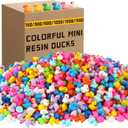 Barydat 300 Pcs Colorful Mini Resin Ducks Bulk Tiny Duck Decoration for Hide and Seek Prank Cruises Holiday Party Baby Miniature Garden Accessory Figures for Dollhouse Landscape Aquarium Gift