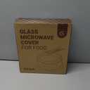 Glass Microwave Splatter Cover, Microwave Cover for Food with Standup Handle, Dishwasher Safe, Food Safe, Clear Microwave Plate Splatter Guard Lid with Vent Hole, House Essentials for Gift, 9.5inch