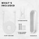 Wasserstein Power Adapter (5.2V 2A) with L-Shaped USB-C Cable (26ft.) & Backplate - Compatible with Arlo Video Doorbell 2K (2nd Generation) (White) (Doorbell NOT Included)