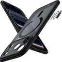 JETech Magnetic Case for iPhone 17 Pro Max 6.9-Inch Compatible with MagSafe, Shockproof Slim Phone Cover with Built-in Camera Control Button, Matte Translucent Back (Black)