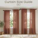 Terracotta Linen Curtains 90 Inches Long, Back Tab Boho Farmhouse Semi Sheer Bohemian Window Curtain Panels for Living Room Bedroom, Rust Cool Maximalist Decor,Cortinas Para Salas Modernas,52"W x 90"L (Pack of 2), Terracotta