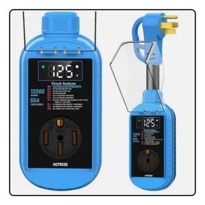 Hotrose RV Surge Protector 50 Amp with High/Low Voltage Protection, 12000 Joules 50 Amp RV Surge Protector Waterproof, Smart RV Circuit Analyzer w/LED Display, RV Adapter Plug for RV Camper