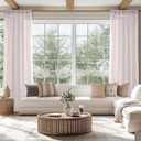 MIULEE Natural White Linen Curtains 63 Inch Length 2 Panels Set for Living Room Bedroom Semi Sheer Light Filtering Farmhouse Rod Pocket Short Soft Thick Linen Textured Window Drapes W42XL63