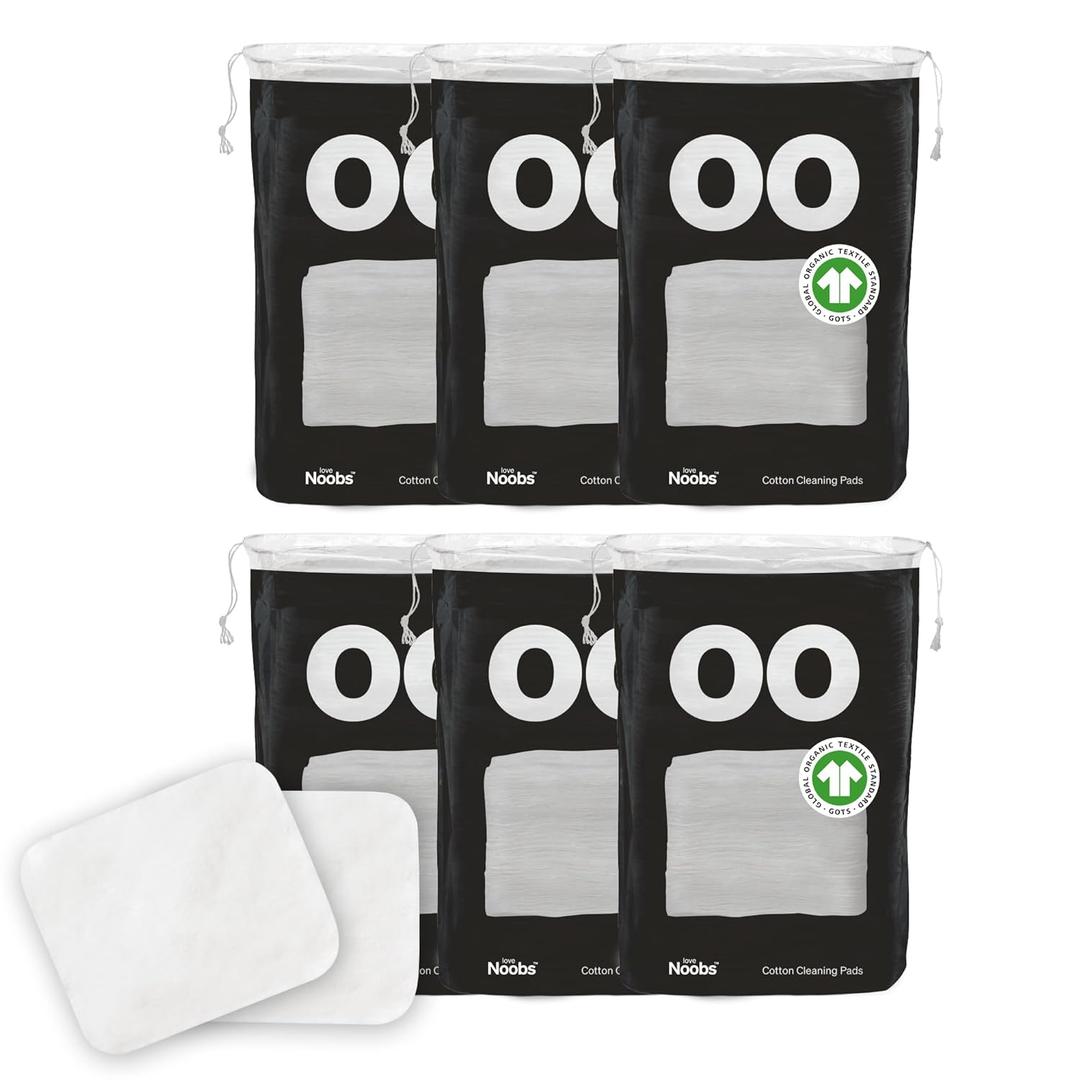 Baby Cotton Pads for Diaper Change by LoveNoobs, 360 Count, Ultra Soft 100% Organic Extra Large Cotton Pads for Baby Sensitive Skin, Lint-Free, Premium Jumbo Size, GOTS Certified