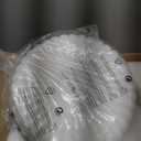 KCO Lighting White Ribbed Glass Flush Mount Ceiling Light Large Milk Glass Ceiling Lights Round LED Semi Flush Mount Ceiling Light Fixture Contemporary Hallway Ceiling Lighting