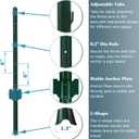 5 Feet Green, Pack of 10 Metal Fence Post, for 48 Inch High Garden Welded Wire Fence U-Channel Steel Garden Post