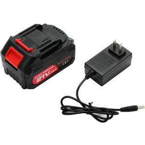 21v Lithium Battery - 4.0 Ah Battery with Charger Adapter Led Indicator Compatible with Leaf Blower