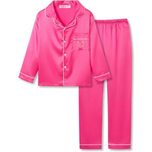Topgal Satin Pajamas for Girls – Coat Style Unicorn Long Sleeve Silky Button Down PJ Set Size 10