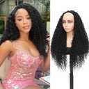 Urbeauty 22 Inch Long Burmese Curly Half Wigs for Black Women 3 in 1 Protein Glueless Wear and Go Seamless Flip Over Wig Soft Natural Human Hair Feel 200% Density Daily Use Beginner Friendly Light