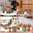 Jexine 12 Pcs Christmas Mason Jar Centerpieces Table Decor with Artificial Snow Pine Cone Red Berry Xmas Wooden Sign for Holiday Farmhouse Home Dining Table Kitchen Tiered Tray Decor