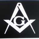 Mason Inlaid Symbol Mirror License Plate