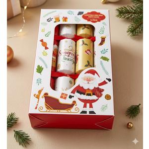 12 Pack Christmas Non-Snap Party Favor, Red & Green Snowflake Party Table Favor Includes Party Hat, Jokes & Gifts, Xmas Gifts Prizes for Christmas Holiday Dinner Traditions Supplies