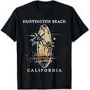 Huntington Beach California Surf Vintage Surfing Surfer T-Shirt, Size L
