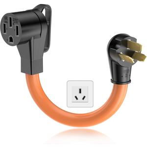NEMA 10-50P to 14-50R EV Charger Adapter Cord 6AWG 30 Amp 3 Prong Dryer to 50 Amp 4 Prong EV Conversion Adapter Only Compatible with Tesla and Level 2 Charging ETL & UL Listed